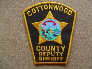 90s COTTONWOOD COUNTY DEPUTY SHERIFF POLICE ポリス 警察 US ビンテージ 刺繍 ワッペン アメリカ USA パッチ/ポプラ保安官 ARMY NAVY