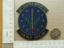 90s USAF 90TH LOGISTICS SUPPORT SQ FOREVER VIGILANTパッチ刺繍ワッペン/米軍ミリタリーARMYアメリカ軍ビンテージUSA腕章AIR FORCE部隊章_画像7