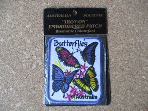 80s オーストラリア BUTTERFLIES OF AUSTRALIA ワッペン/蝶々ちょうビンテージ旅行パッチVINTAGE観光アップリケPATCH土産バタフライ D18