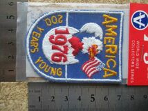 70s Voyager米国製AMERICA 200YEARS YOUNG 1976建国200周年ビンテージ ワッペン/星条旗MADE IN USAスーベニアPATCH小鳥vintageパッチ古着D9_画像7