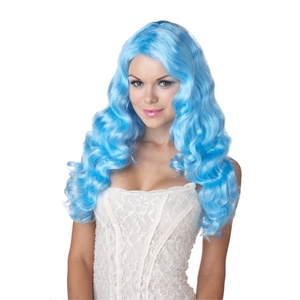  голубой длинный парик, парик сладкий костюмированная игра 