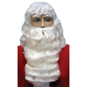 Санта -Клаус Wig Beard Beard для взрослых рождественский набор Santa 001 Dlx White Cosplay