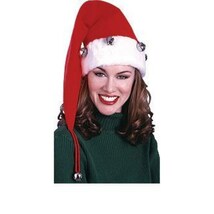 サンタクロースのハット　ベル付き　ロング　クリスマス　SANTA HAT BELLS　コスプレ_画像3