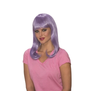 パープル　セミロング　ウィッグ、かつら　大人用　PURPLE GLOW BABE WIG