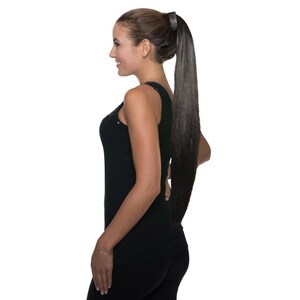  черный длинный парик, парик для взрослых PONYTAIL CLIP- BK костюмированная игра 