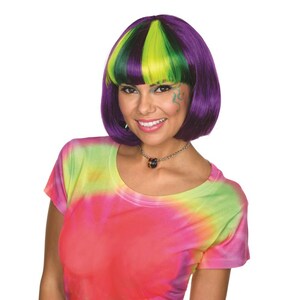  лиловый, зеленый medium парик, парик для взрослых PARTY CUTIE WIG- PURPLE костюмированная игра 