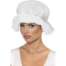 帽子　白　モップ風　大人女性用　Mop Cap　コスプレ_画像1