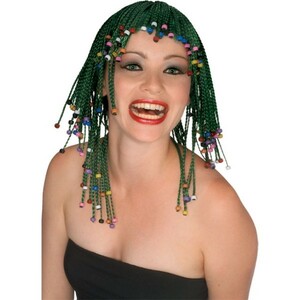 Caribbean Rows парик, парик зеленый женский костюмированная игра 
