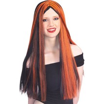 ゴスロリ　魔女　ロング　ウィッグ、かつら　オレンジのストリーク付きブラック　女性用　24インチ　コスプレ_画像3