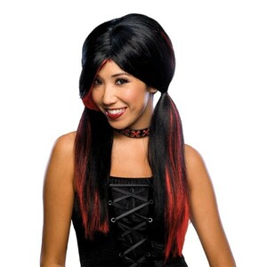  Gothic and Lolita Emo Angel парик, парик черный & красный женский костюмированная игра 