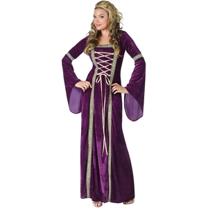 ローマの乙女　ドレス　衣装、コスチューム　大人女性用　ヨーロッパの歴史　パープル　コスプレ