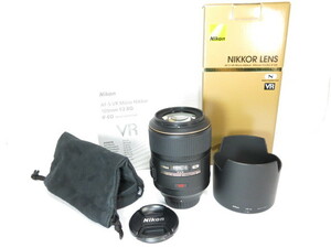 【 極美品 】Nikon AF-S Micro-Nikkor 105mm F2.8G ED VR ナノクリスタル 接写 レンズ ニコン 付属元箱完備 [管NI1683]