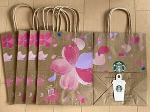 STARBUCKS Starbucks SAKURA Sakura Sakura 2023sho perth taba shop sack paper bag 5 pieces set start ba tote bag 