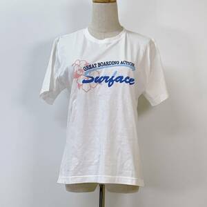 S725 ★美品★ レディース Tシャツ 半袖 人気 L 白 ビッグロゴ ストレッチ 万能 シンプルデイリーカジュアル ビックロゴ 綿100％