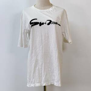 S747 EIGHTY-TWENTY レディース Tシャツ 半袖 L 白 綿100% 万能 シンプルデイリーカジュアル 日本製 ロゴ