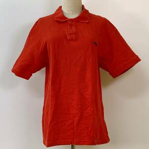 S769 FILA フィラ メンズ ポロシャツ 半袖 フェミニン 赤 無地 上品 シンプルデイリーカジュアル USA製 ロゴ刺繍