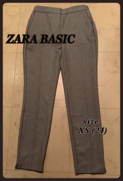 【ZARA】ザラ テーパードパンツ アンクルパンツ グレンチェック size《24》