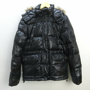 s■ペンフィールド/PenField ファーフード付き ダウンジャケット JKT【M】黒/MENS/189【中古】