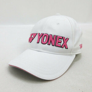 k■ヨネックス/YONEX ロゴ刺繍 スポーツキャップ CAP 帽子【57-60cm】白/MENS■102【中古】