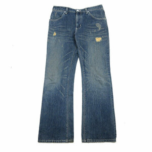 k■ラングラー/Wrangler W04677 ダメージ加工 ブーツカットデニムパンツ ジーンズ【34】MENS■169【中古】