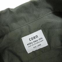 z■コーエン/COEN enjoy easy Chic 半袖シャツ/コットン【L】カーキ/men's/57【中古】■_画像2