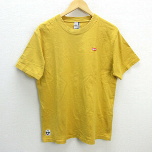 z# Chums /CHUMS уличный футболка CH01-1326[L] желтый /men's/74[ б/у ]#
