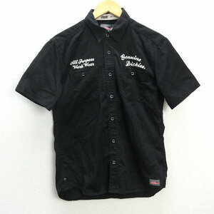 z■ディッキーズ/Dickies 半袖シャツ/ワークシャツ【L】黒/MENS/47【中古】■