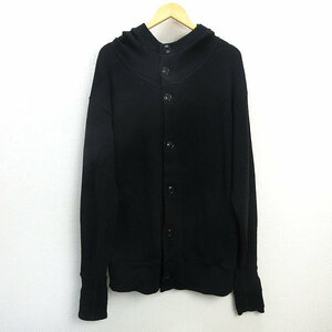 z■ズッカ/CABANE de zucca フルボタンニットパーカー【M】黒/men's/3【中古】■