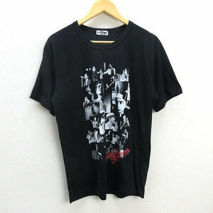 z■YAZAWA/矢沢永吉 Lastsong/特典プリントTシャツ【F】黒/men's/46【中古】■