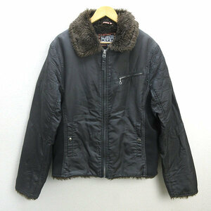 k■ナミタツ/波達 裏ボア 中綿ジャケットJKT/デッキジャケット/大きいサイズ【XL】カーキ/MENS■41【中古】