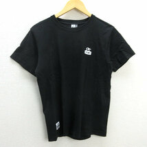 z■チャムス/CHUMS ロゴプリントTシャツ/アウトドア【S】黒/men's/148【中古】■_画像1