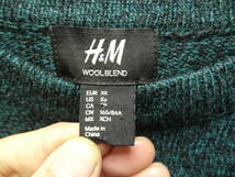 全国送料無料 エイチアンドエム H&M WOOL BLEND メンズ ウール50%ナイロン30%素材ニットジャガードセーター サイズ US XS(日本Sぐらい）_画像2