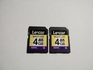 2枚セット　4GB　SDHCカード　Lexar　フォーマット済み　メモリーカード　SDカード