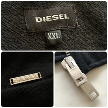 希少/XXLサイズ● ディーゼル DIESEL トラックジャケット ジャージ ブルゾン ジップアップ 3L ロゴプレート Wジップ 裏地デザイン ブラック_画像9