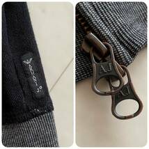 美品/XLサイズ★ アルマーニ ジーンズ ARMANI JEANS ロゴ刺繍入 ジップアップ パーカー ジャケット スウェット ブルゾン Wジップ ブラック_画像9