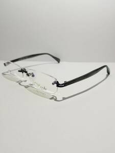 未使用 眼鏡 メガネフレーム WASEDA WS-1301P チタン 金属フレーム スクエア型 フチなし 軽量 男女兼用 メンズ レディース 53口17-140