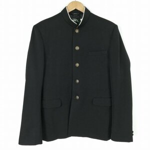 学生服 学ラン 175A 男子 トンボ 上着 ウール混 標準型学生服 ラウンドカラー カシドス 黒 中古 ランクC a3 JJ5231