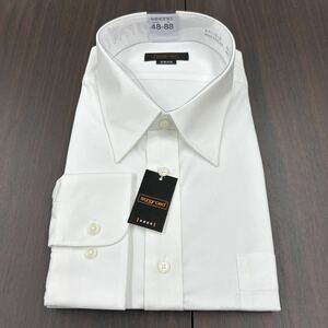 キングサイズ48-88 白無地ドレスシャツレギュラーカラー　形態安定　綿高率