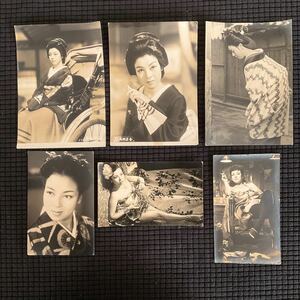 古写真　ブロマイド　京マチ子　日本の女優　日本美女　馬賊芸者　1954年　6枚　横たわる女性京マチ子？　レトロ　コレクション　