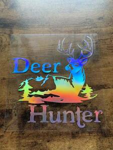 deer hunter　ディア・ハンター　鹿のハンター　猟師　鹿駆除　害獣駆除　アウトドア　シール　ステッカー1枚（レーザー）