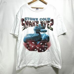 ■ 90s 90年代 Hanes STONE COLD SNAKE EYES ストーンコールド スティーブ オースティン Tシャツ サイズXL 白 古着 WWF プロレス ■