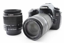 [Rank:AB] Canon EOS 60D DOUBLE ZOOM KIT 18-55mm,55-250mm IS 320EX BG-E9 付属品多 デジタル一眼レフ カメラ 動作良好 手ブレ補正 #3815_画像2