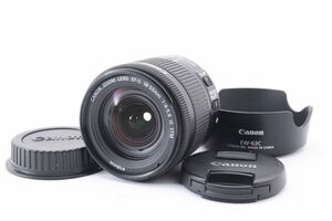 [Rank:AB] 完動美品 Canon Zoom Lens EF-S 18-55mm F4-5.6 IS STM 手ブレ補正 標準 ズームレンズ / キヤノン EF APS-C 専用フード付 #3081