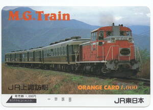 JR東日本　上諏訪駅　M.G.Train　　オレンジカード　1000円券　未使用