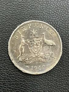 オーストラリア 6ペンス SIXPENCE 1942 外国コイン