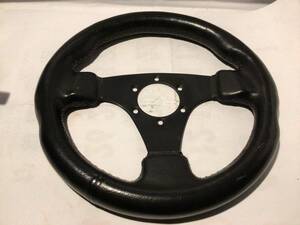  leather steering gear small diameter 30 pie futoshi grip that time thing old car Showa era highway racer 