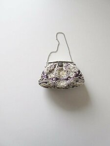  beautiful goods H.P.FRANCE TITTI BOUTIQUE /titibtikvintage bag Collection PURPLE / pouch beads embroidery 