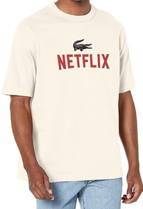 LACOSTE (ラコステ) Netflix コラボ ルーズフィット オーガニックコットン Tシャツ XXL 