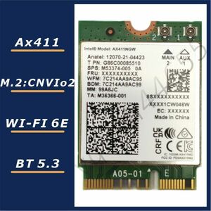 【国内即発/タイムセール】Intel Wi-Fi6E AX411 無線LANカード 最高速~3.0 Gbps「検索用：ax210 ax211」