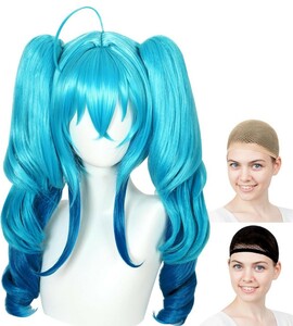 y112924r CaseEden コスプレ ウィッグ 初音ミク 小悪魔 ミントブルー グラデーション 6021 カツラ